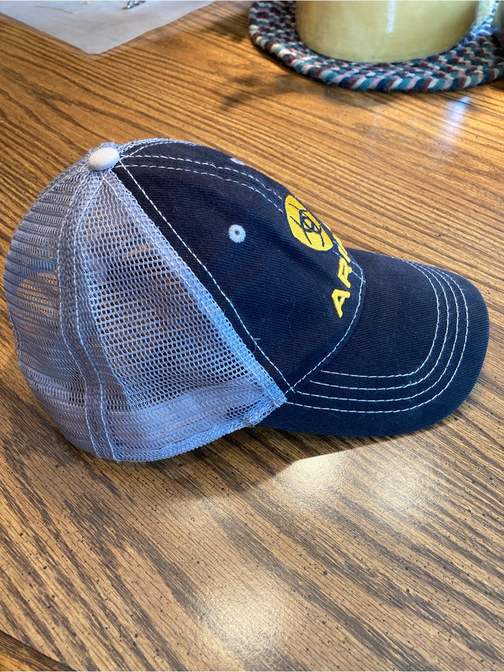 Ariat Men's Black & Yellow Logo Mesh Cap - Picture 2 of 8
